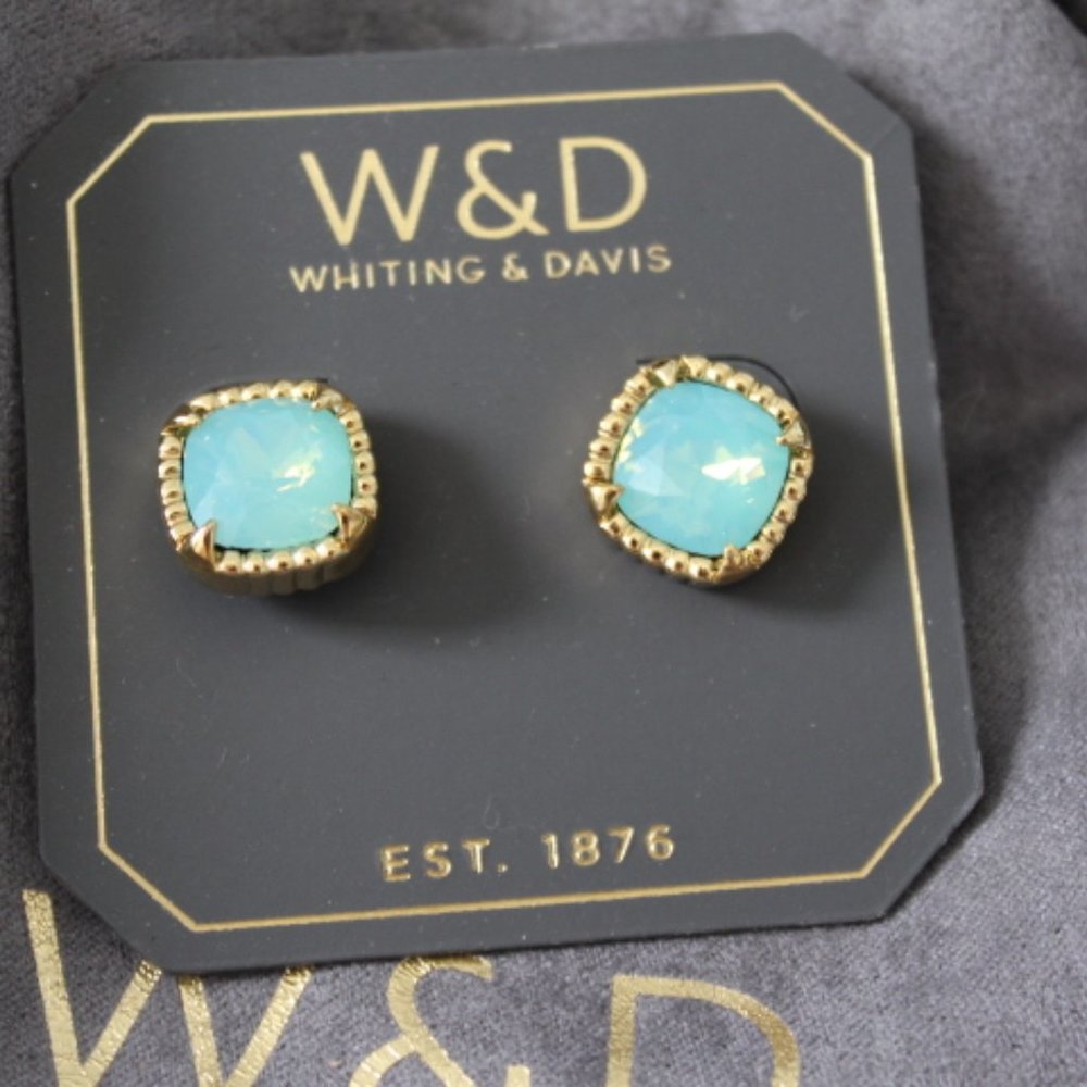 Whiting & Davis On The Rocks Opal Stud Earrings Brand New/Gift Boxed